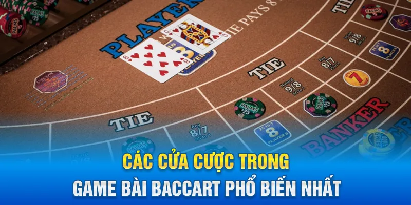 Các cửa cược trong game bài Baccart phổ biến nhất